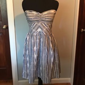 💙🤍🖤 Roxy Blue Aztec Style Strapless Dress